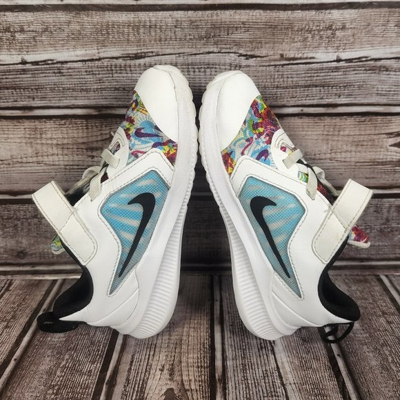 NIKE DOWNSHIFTER 10 Kids Youth Girl's 9C Fabel Fire White Pink Shoes Sneakers - Picture 6 of 9